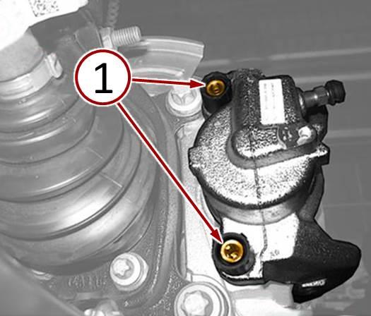 Fig. 1 Loosen Brake Caliper Guide Pin Bolts