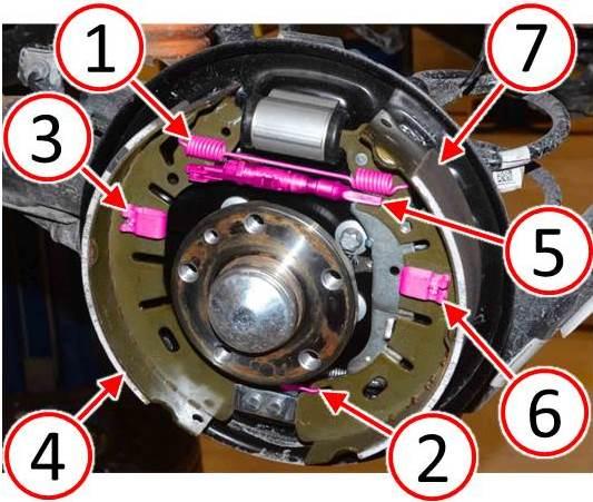 Fig. 8 Install Rear Brake Shoes