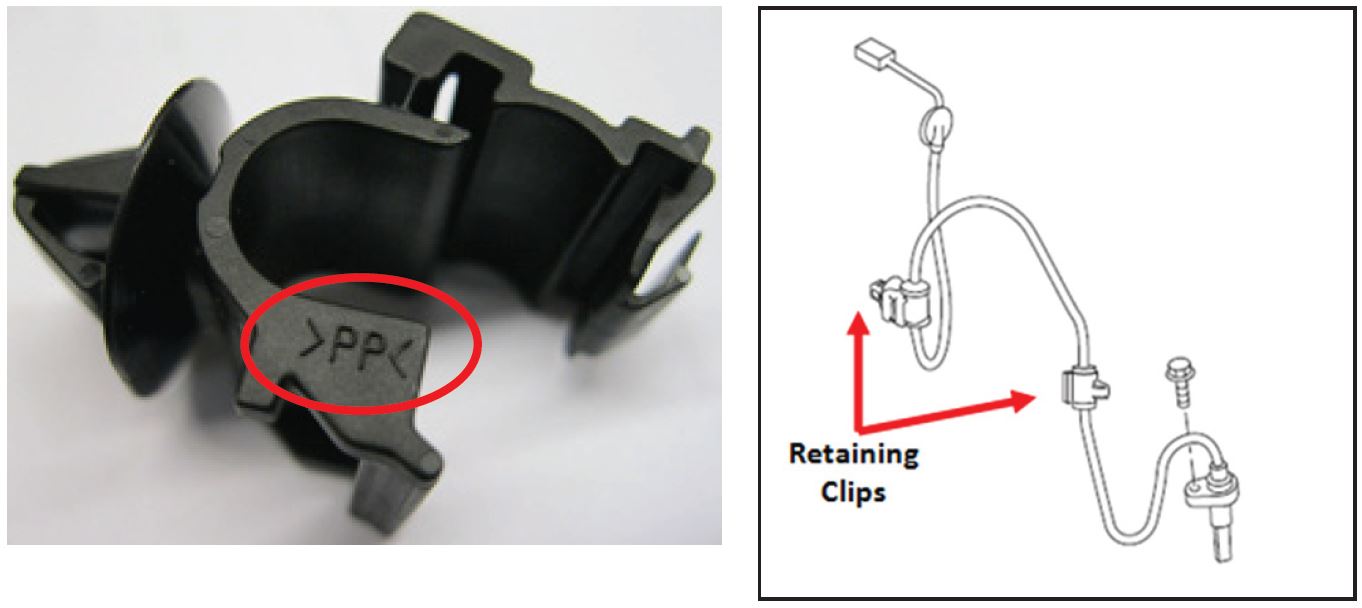 Retaining Clip for Front ABS Wheel Speed Sensor