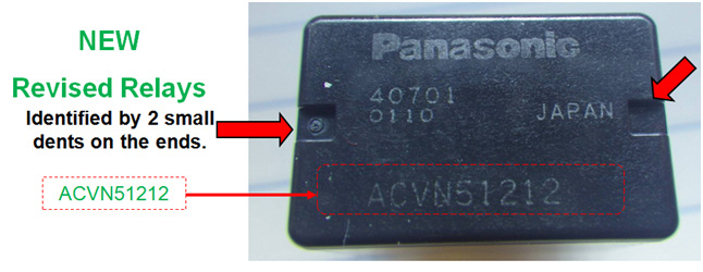 Relay identification IG1, IG2, ACC1 and ACC2 relays