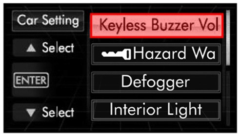 Keyless Buzzer Volume