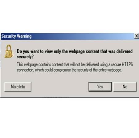 Fig. 5 Pop-up Security Message