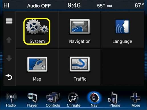 Fig. 6 System Screen Icon