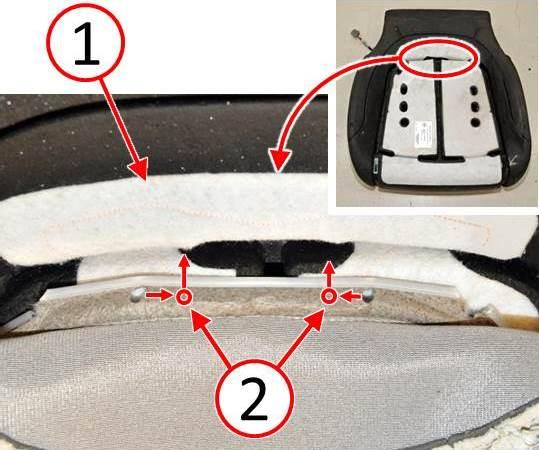 Fig. 3 Relocate Rear Hog Ring Holes To Avoid Heater