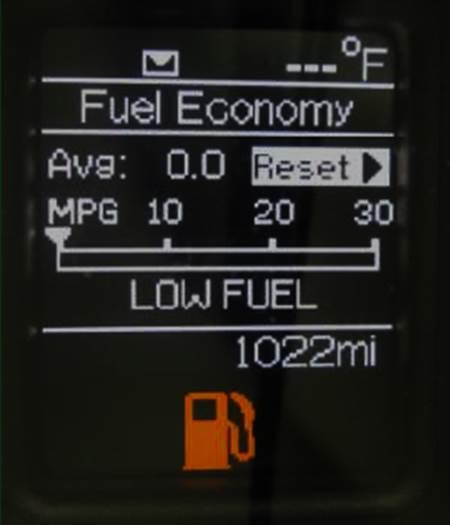 Fig. 2 Fuel Economy Information Displayed