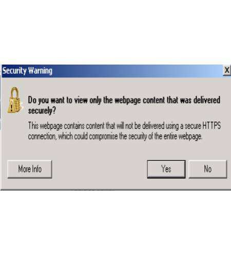 Fig. 2 Popup Security Message