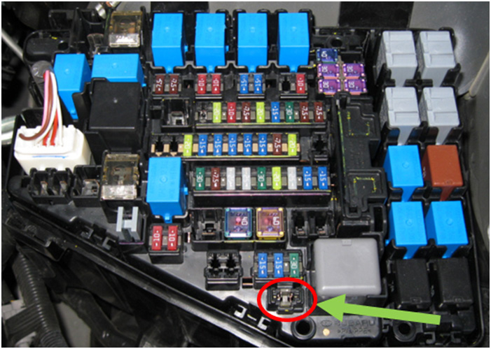 spare 15A fuse in the transit mode fuse slot