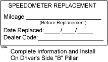 Speedometer Replacement Label