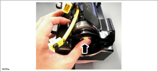 Push the inflator end with fingers