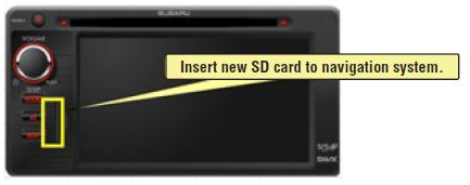 Insert new SD card to navigation system