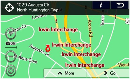 Roads or interchanges have the same name displayed multiple times