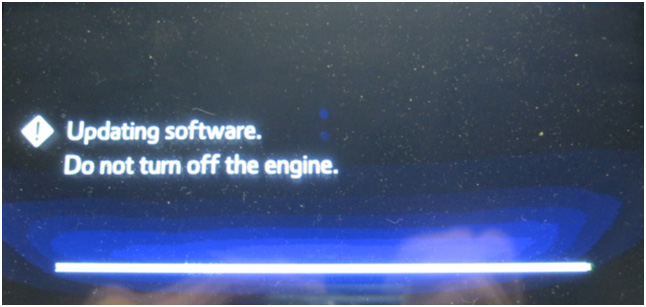 “Updating software” screen