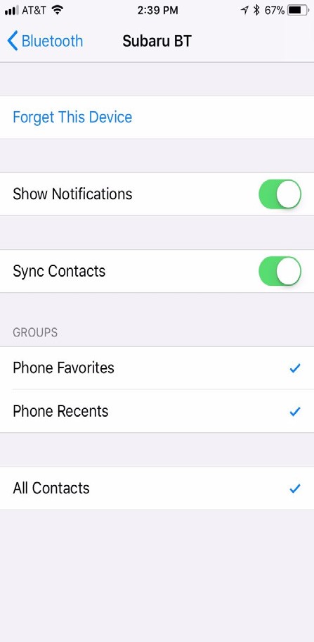 Sync Contacts and Show Notifications are enabled