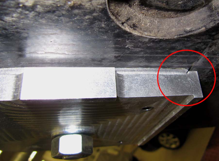 Installation position of the drilling gauge on the Monocoque with Detail X stop
