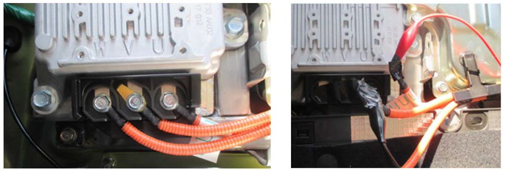cables to the electric oil pump inverter