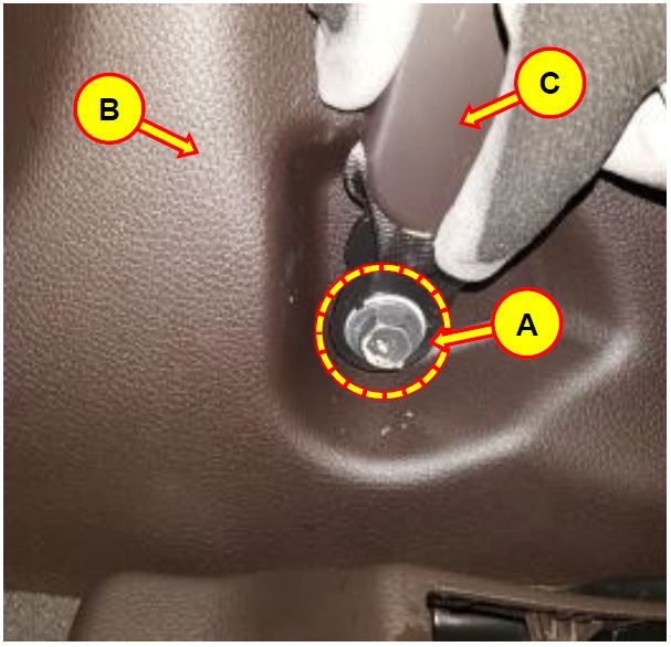 driver seat belt anchor bolt (A)