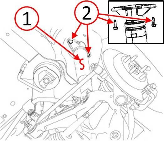 Fig. 2 Shock Absorber - Replace Upper Bolts