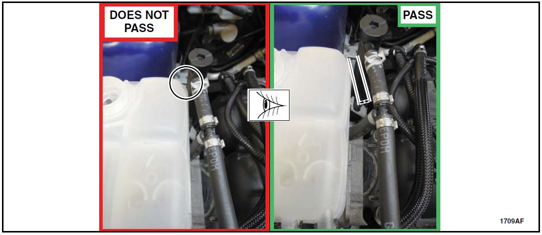 Make sure the coolant stand-pipe is not contacting the coolant degas bottle