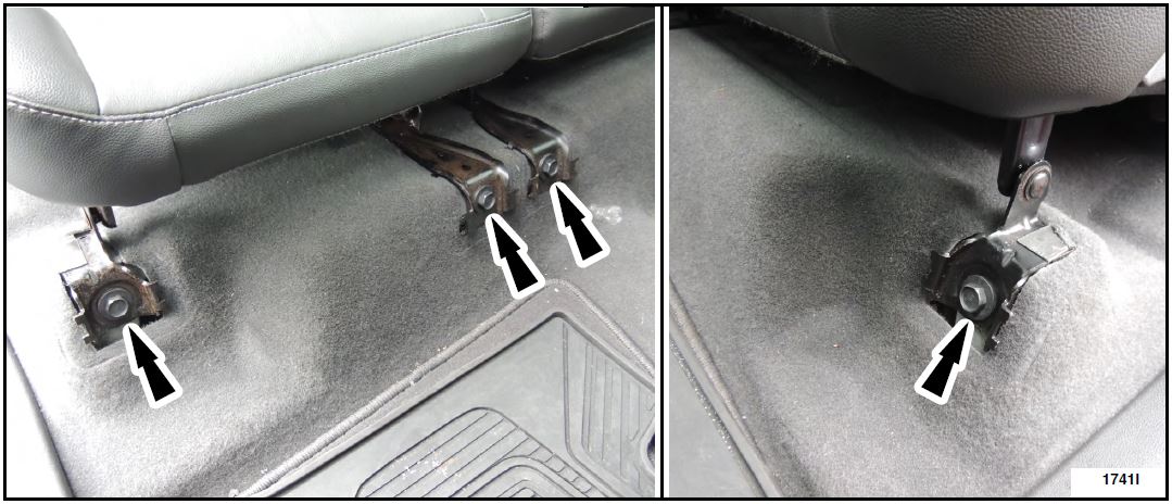 rear seat cushion lower bolts