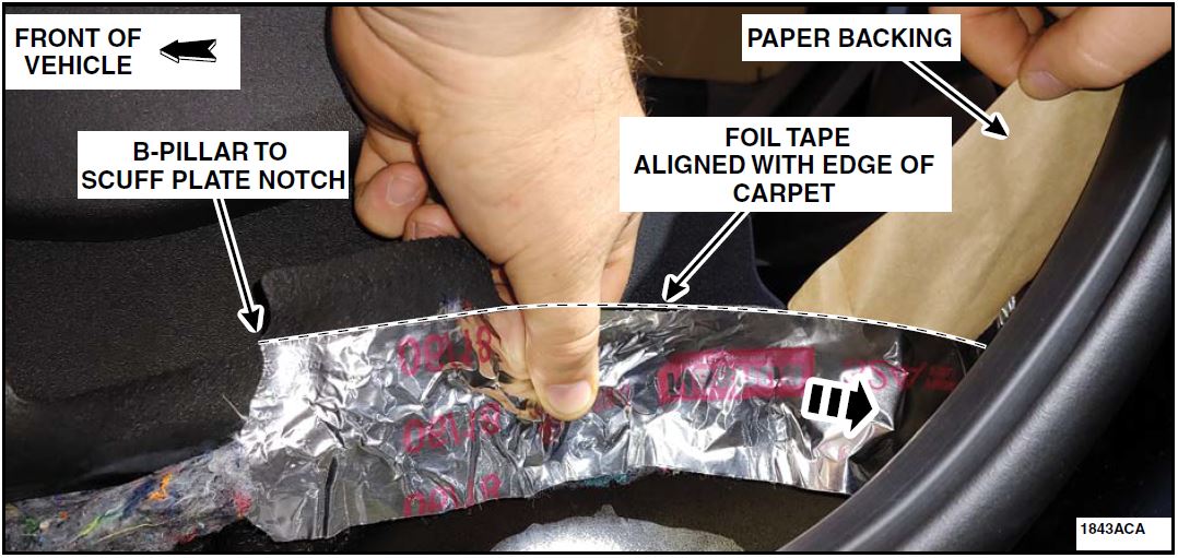 FOIL TAPE WILL BE ALIGNED WITH EDGE OF CARPET