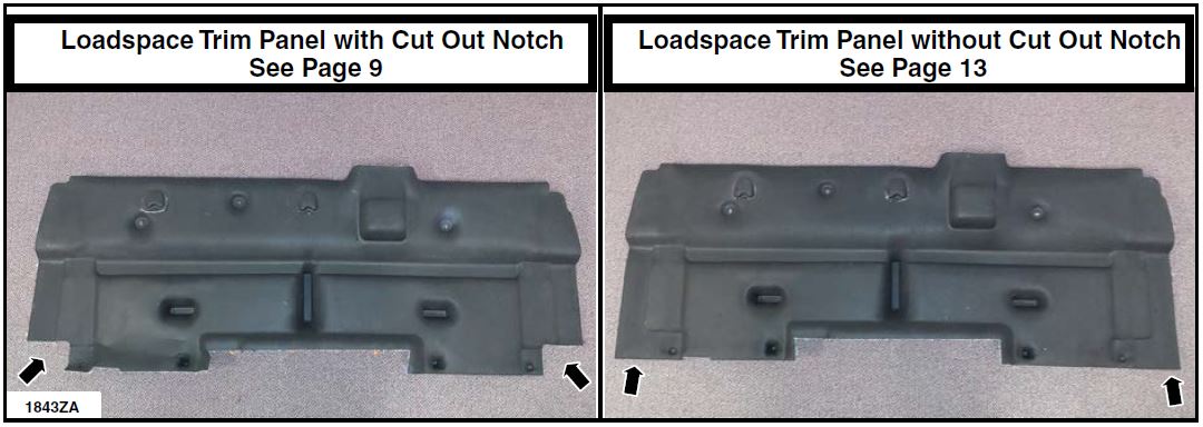 loadspace trim panel with cutout notch