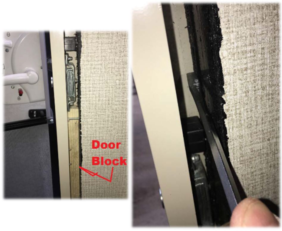 Clear the space between the door frame