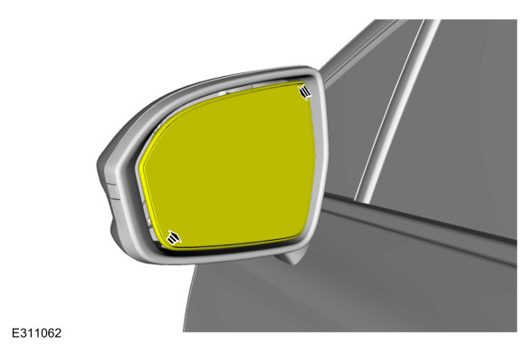 Position the exterior mirror glass for access