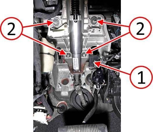 Fig. 7 Steering Column Fasteners And Brake Pedal Sensor