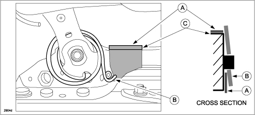 masking tape (A) balance spring hook (B)