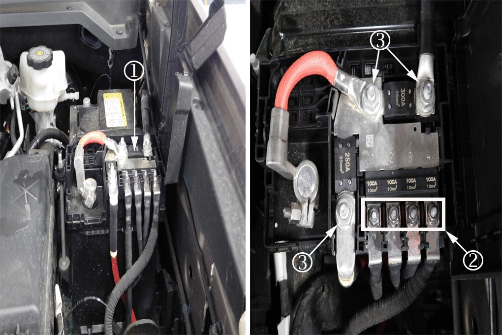 Under Hood Fire 2017 2016 Chevrolet Colorado Gmc Canyon Battery Positive B Connections At The X50d Fuse Block