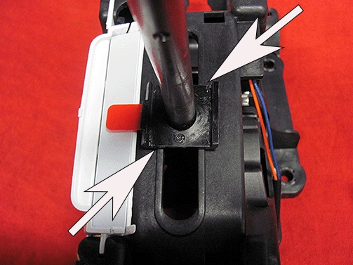 Insure the indicator tab is square to the shifter assembly