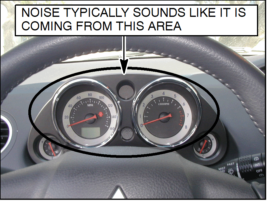 noise that seems to come from the steering column or instrument cluster area