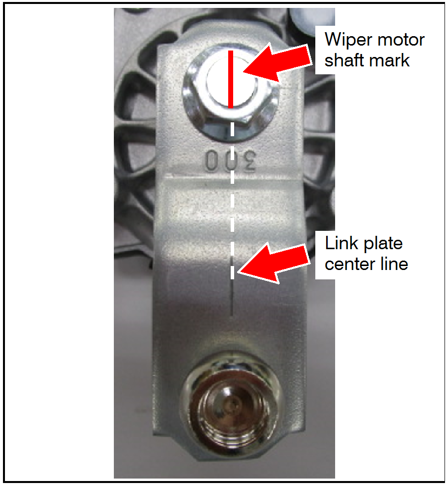line up the link plate center line and the center of the wiper motor shaft