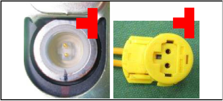 Match the wiring harness connector's plug with the shape in the electrical connector socket