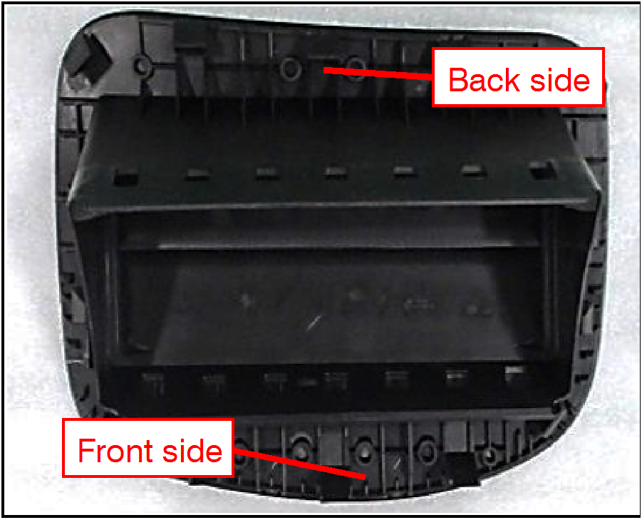 Identify the Front and Back sides of the air bag module cover