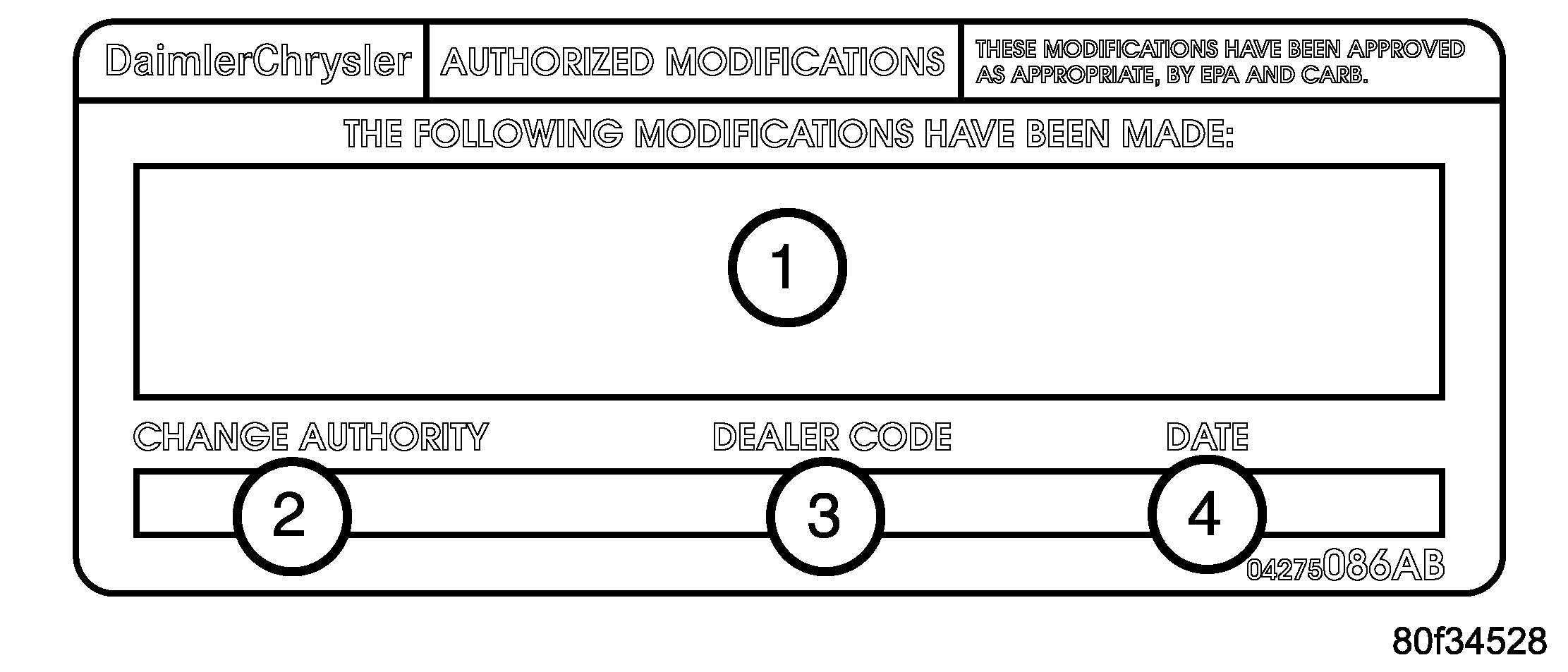 AUTHORIZED MODIFICATION LABEL