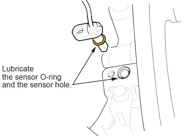 Lubricate the sensor O-ring