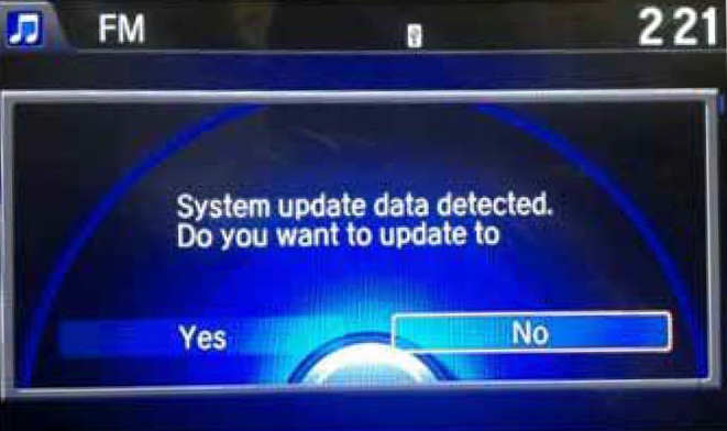 System update data detected