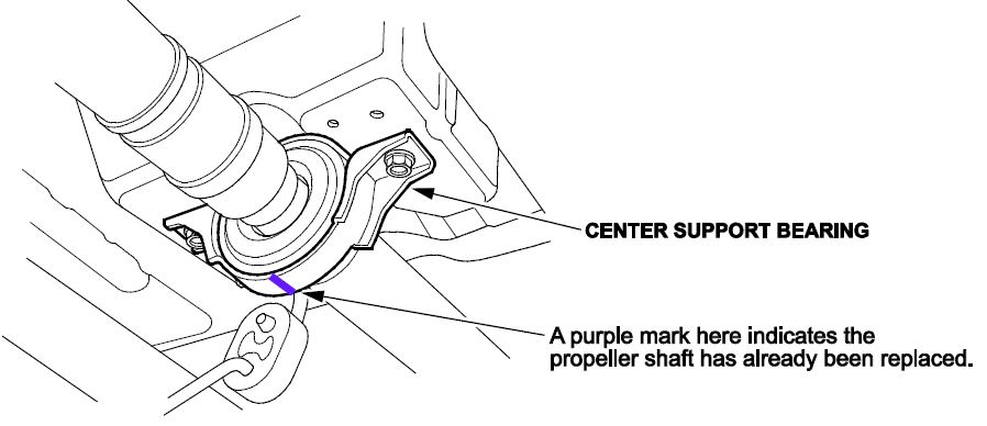 purple mark on the center support bearing