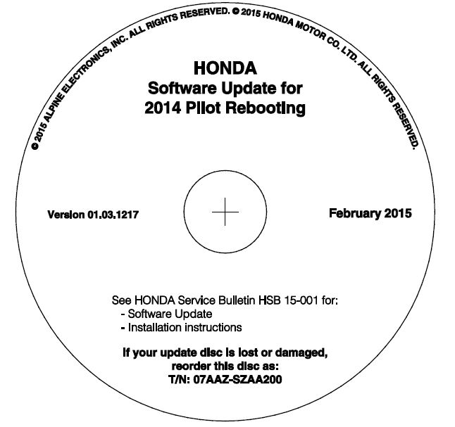 HONDA Software Update for 2014 Pilot Rebboting
