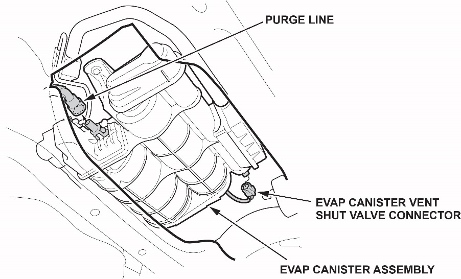 EVAP canister vent shut valve connector