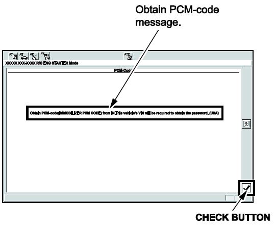 Obtain PCM code (IMMOBILIZER PCM CODE) from the iN