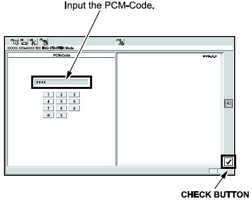 Enter the PCM code