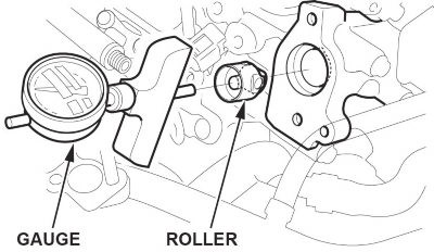 Install the roller onto the high pressure fuel pump cam