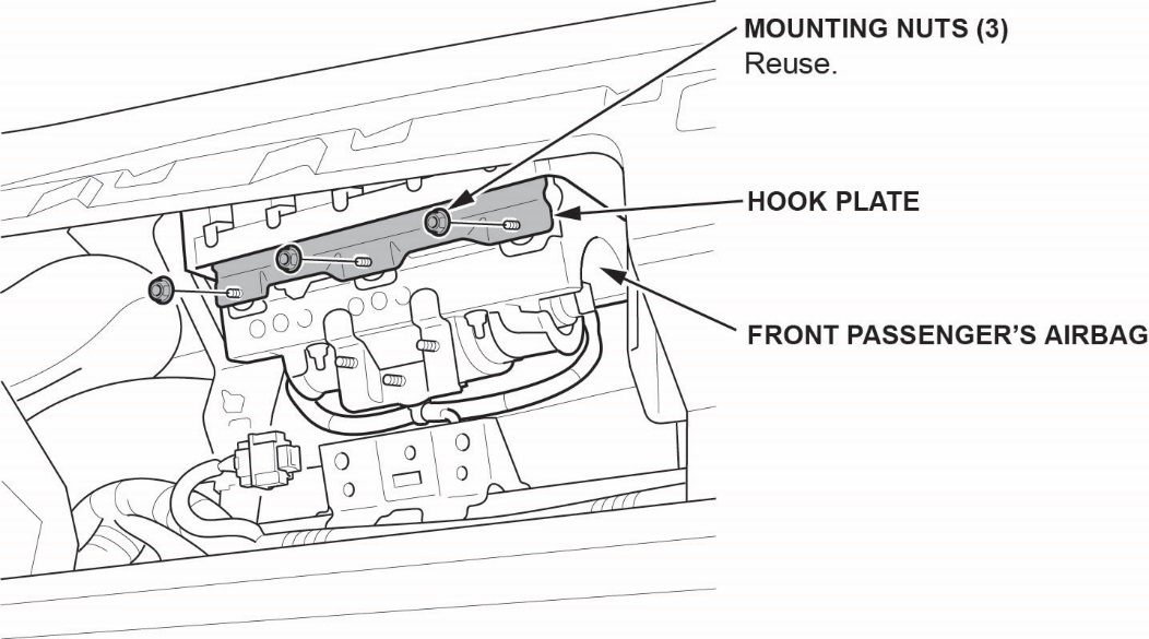 Remove the mounting nuts from the hook plate
