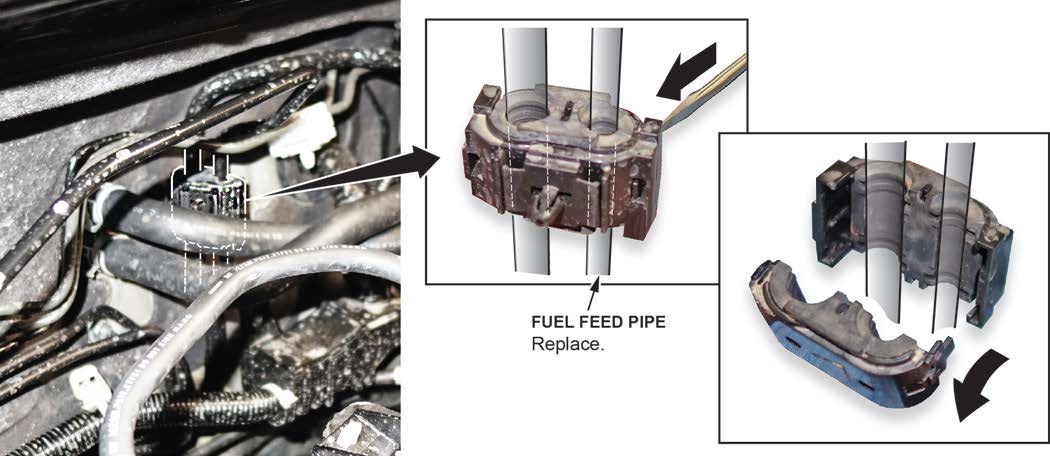 fuel feed hose bracket