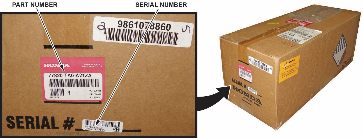 serial number and part number