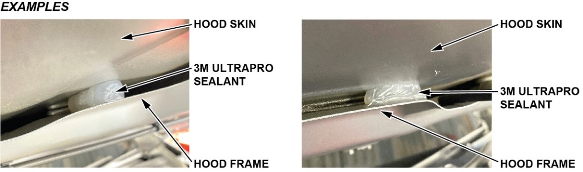 apply 3M Ultrapro sealant between the frame and the hood skin