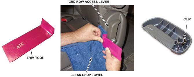 remove the 3rd row access lever