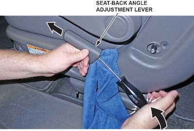 Remove the seat-back angle adjustment lever handle